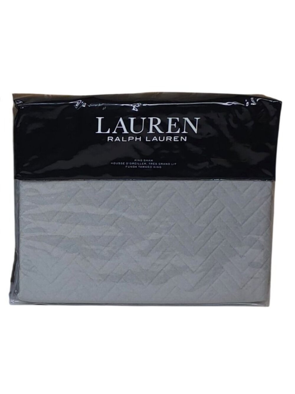 Lauren Ralph Lauren Kaia King Sham 2 Pack 20"x36" Grey Cotton Blend - Picture 3 of 9